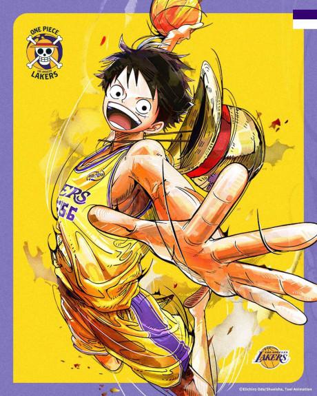 LOS ANGELES LAKERS x ONE PIECE poster